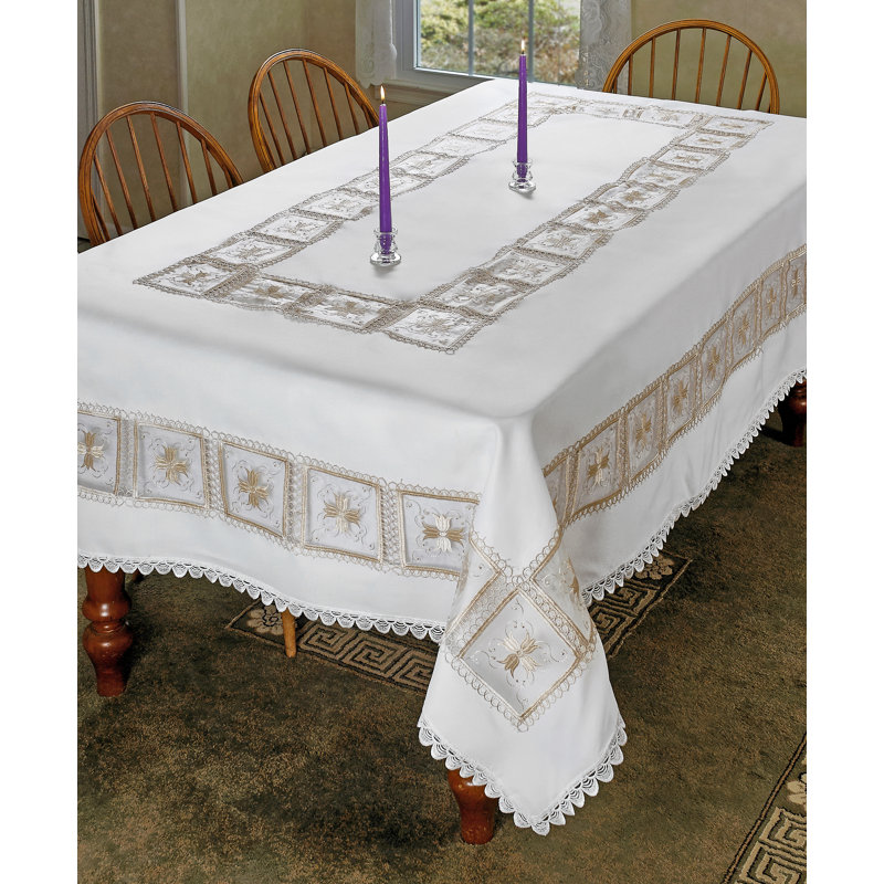 Cambria Tablecloth, 120" L x 70" W, Ivory
