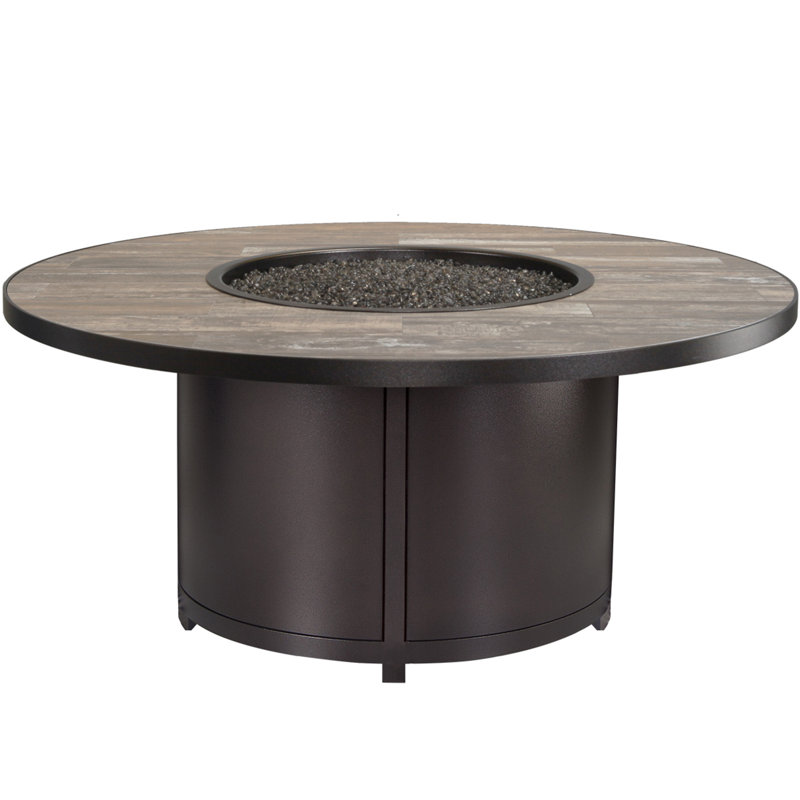Capri Iron Outdoor Fire Pit Table, 24" H x 54" W x 54" D, Summit Gray, Graphite