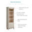 Elegant French White Wood Bookcase with Carved Detailing