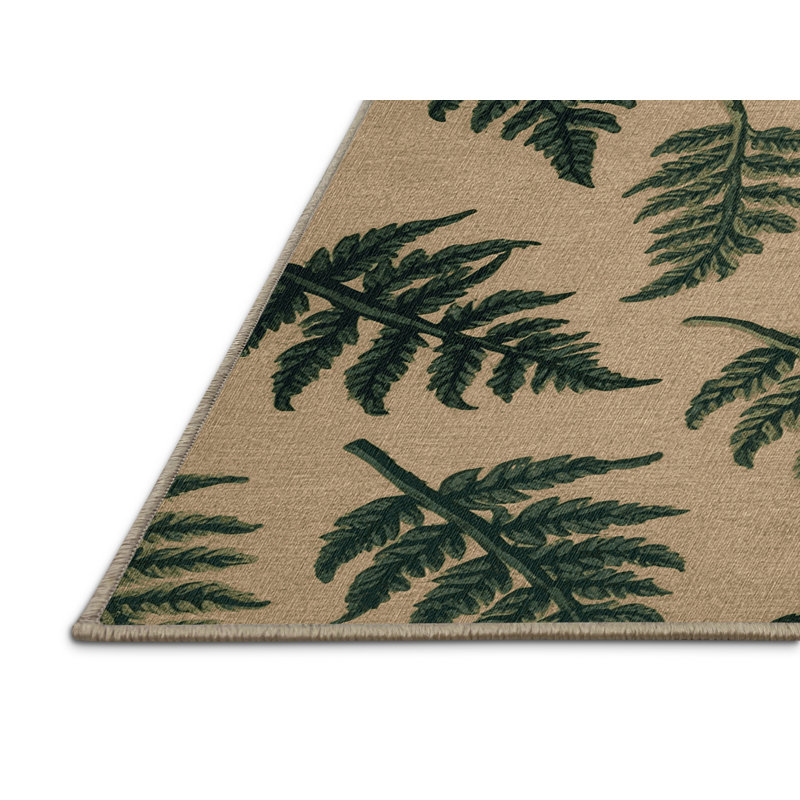 Washable Fiddleheads Vegetables Area Rug, Rectangle 8' x 10'