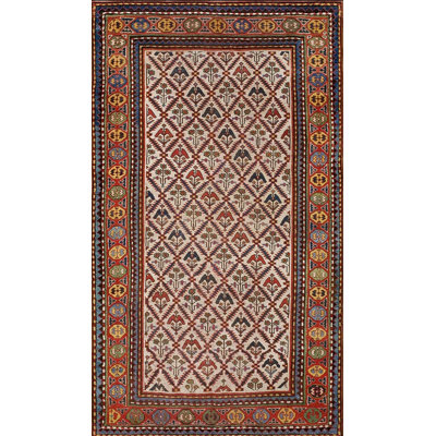 Tapis ivoire antique de style Kazak