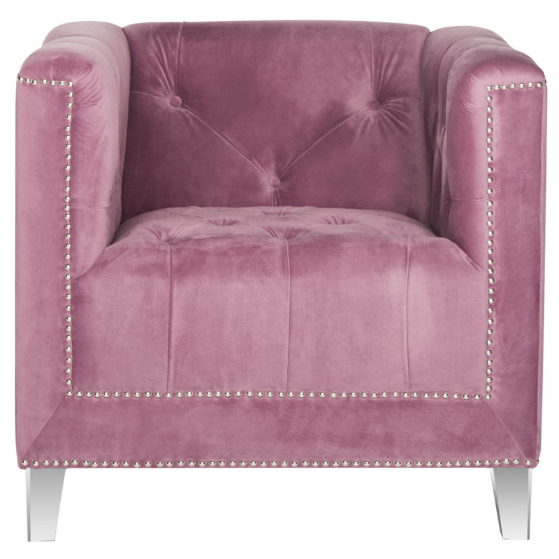 Harutiun Upholstered Armchair, Plum/Clear