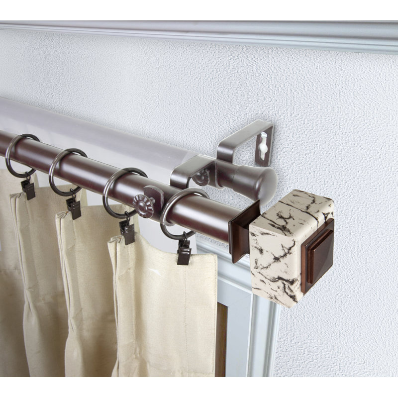 Tringle à rideaux double Burnstad, H 2,5 po x l 240 po x P 6,75 po, Bronze