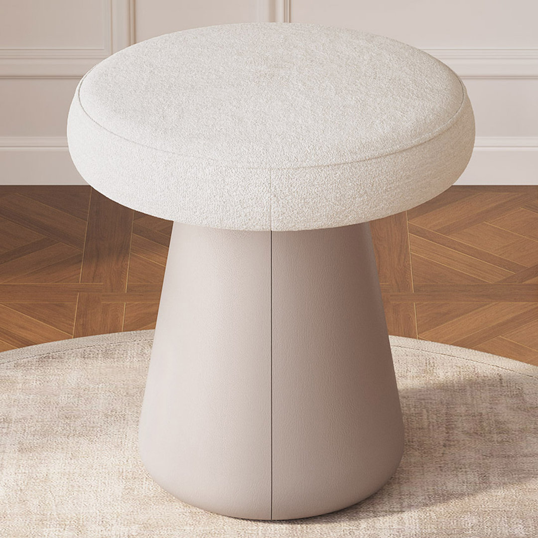 40CM White Round Vanity Stool / Decorative Stool