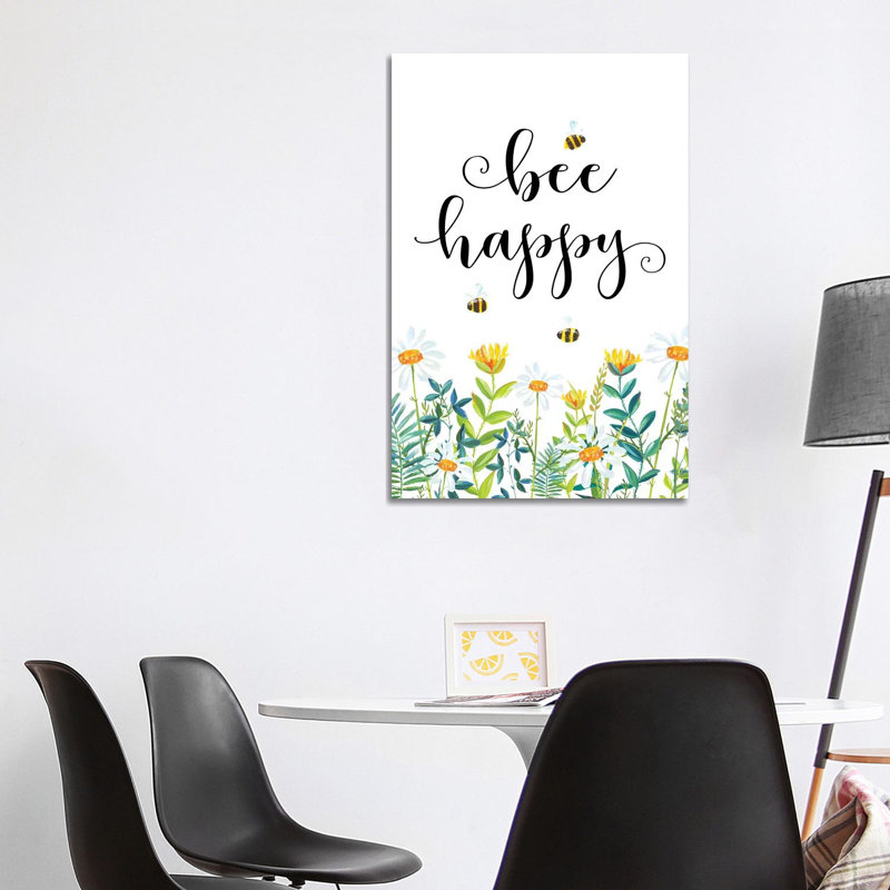 Bee Happy - Print on Canvas, Wrapped Canvas, 101.6 cm H x 66.04 cm W x 3.175 cm D