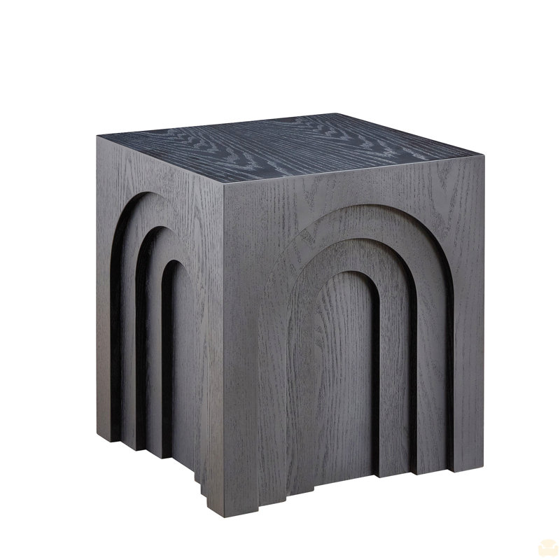 Petite table d'appoint carrée 15,74 po, Noir