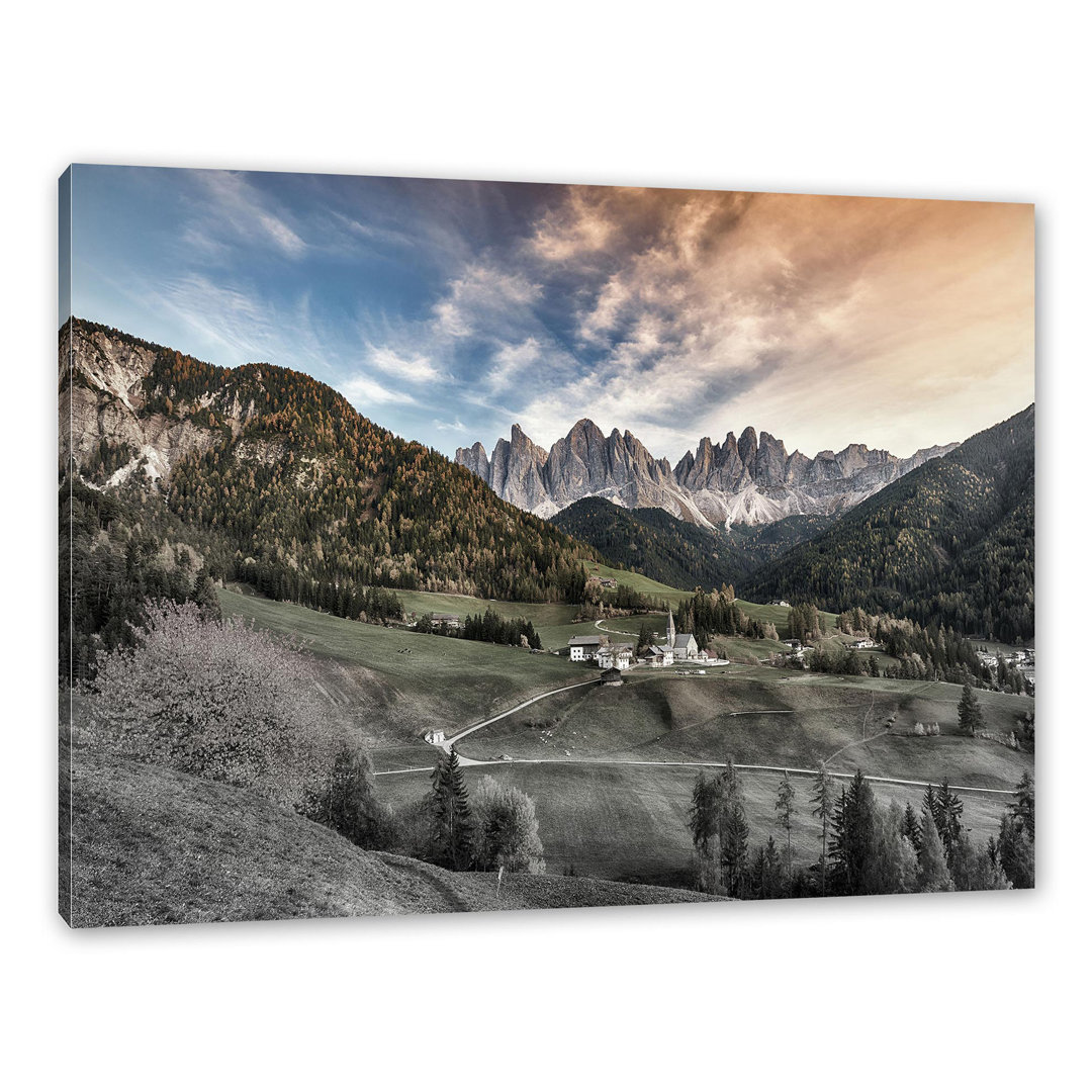 Leinwandbild Herbstlandschaft in den Dolomiten