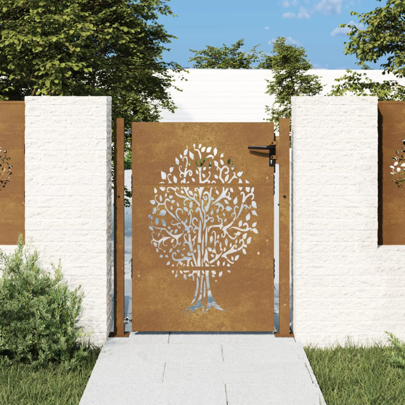 Quasqueton Metal Gate, Brown, 100" H x 85" W x 1.2" D