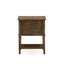 Ensemble de lit très grand 3 pièces - Lit plateforme capitonné - Tête de lit tapissier en velours taupe brun et table de chevet à finition jacobine-1983907105-2109871681-2109871682