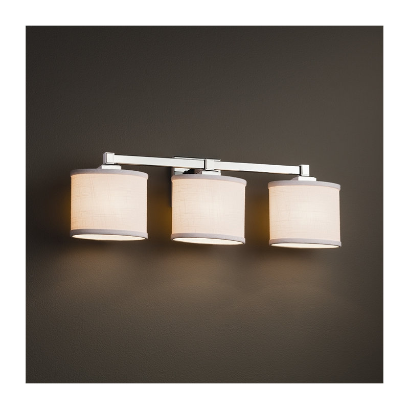 Éclairage pour meuble-lavabo à 3 lumières Geoffroy, Chrome poli, Blanc