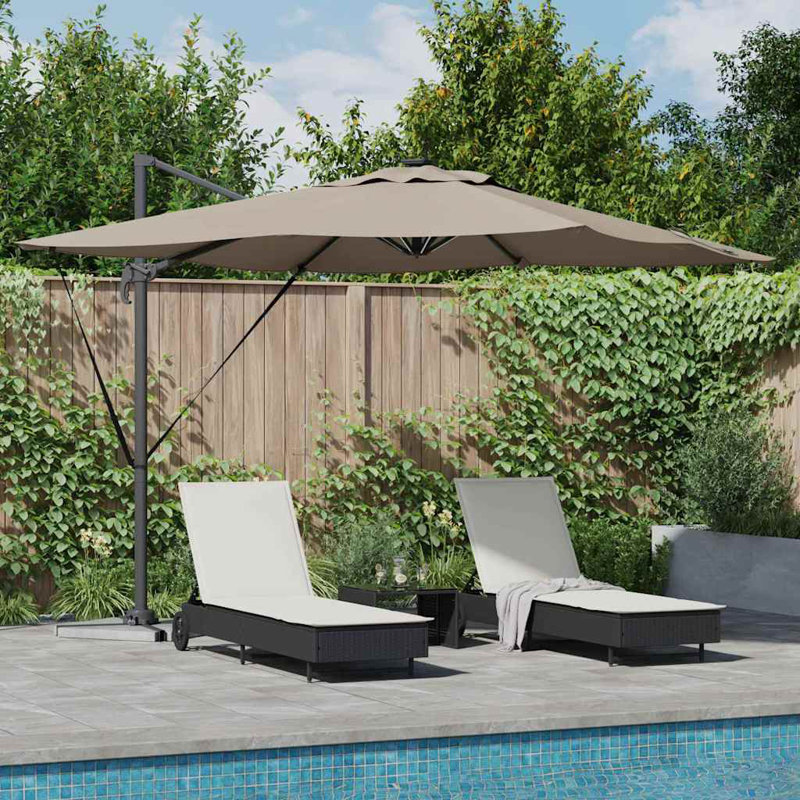 Cantilever Parasol with Pulley Lift, 270cm H x 285cm W x 285cm D, Taupe