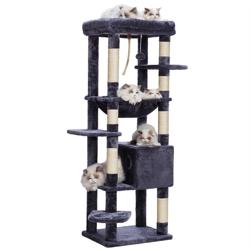 Evionna 55'' H Cat Tree, Dark Gray