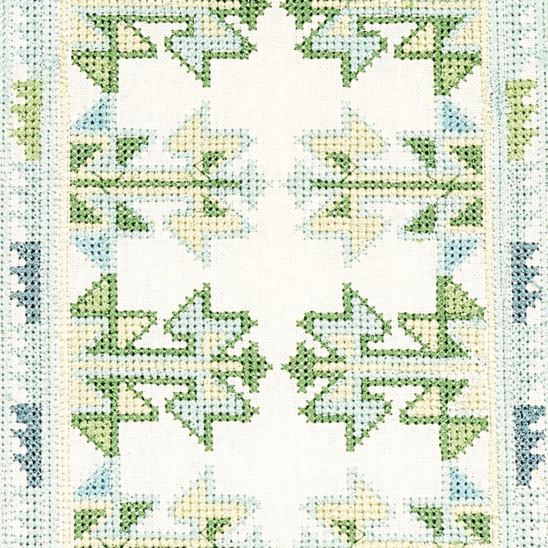 Tissu brodé Vinka, Minéral / ivoire