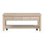 Table basse en bois avec finition brossée et deux tiroirs avec tiroirs en bois naturel