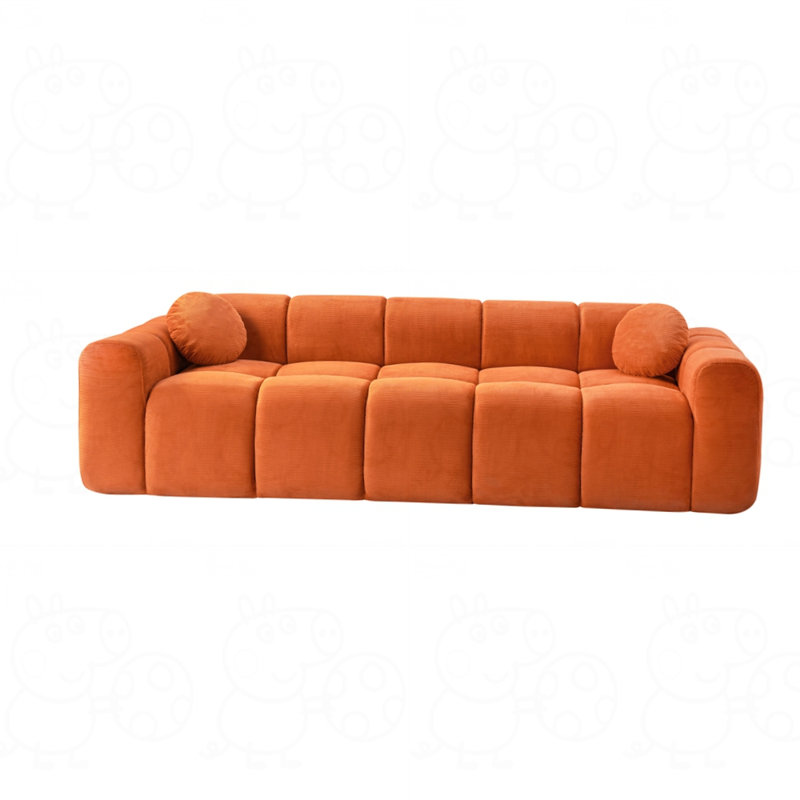 Très grand canapé à compression 98,4 po, Orange