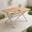 Rectangular Outdoor Dining Table with Solid Wood Top and Steel Frame, Weather-Resistant Patio Table for Backyard