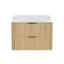 Meuble-lavabo mural en bois massif de 30 po avec lavabo et dosseret en acrylique simple-823749792