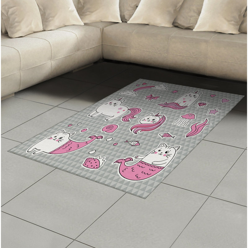 Tapis décoratif Fontenot Unicorn, Rectangle 2 pi 7 po x 5 pi