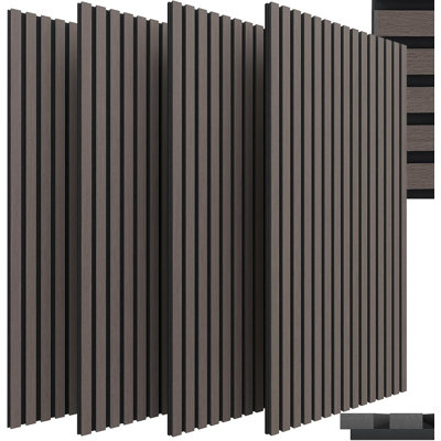 Dy-AP001 Engineered Wood Veneer MDF Sound Absorbing Board 600*1200*21mm 4pcs - Oak Black EV Black Oak - 305