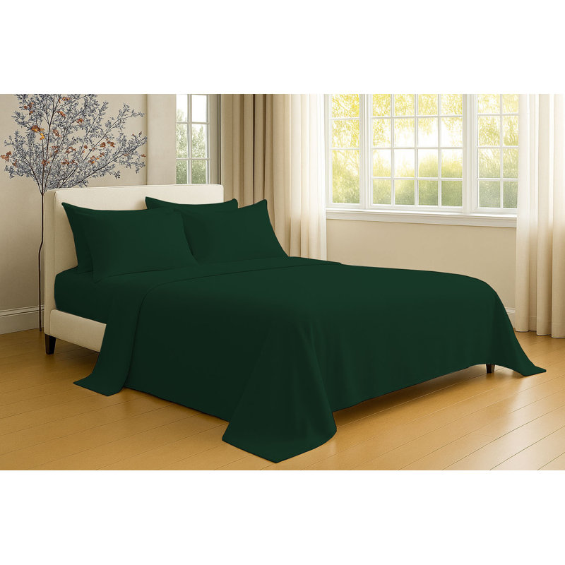 6-Piece Soft Microfiber Sheet Set, Twin Sheet Set with 2 Pillowcases, Emerald Green