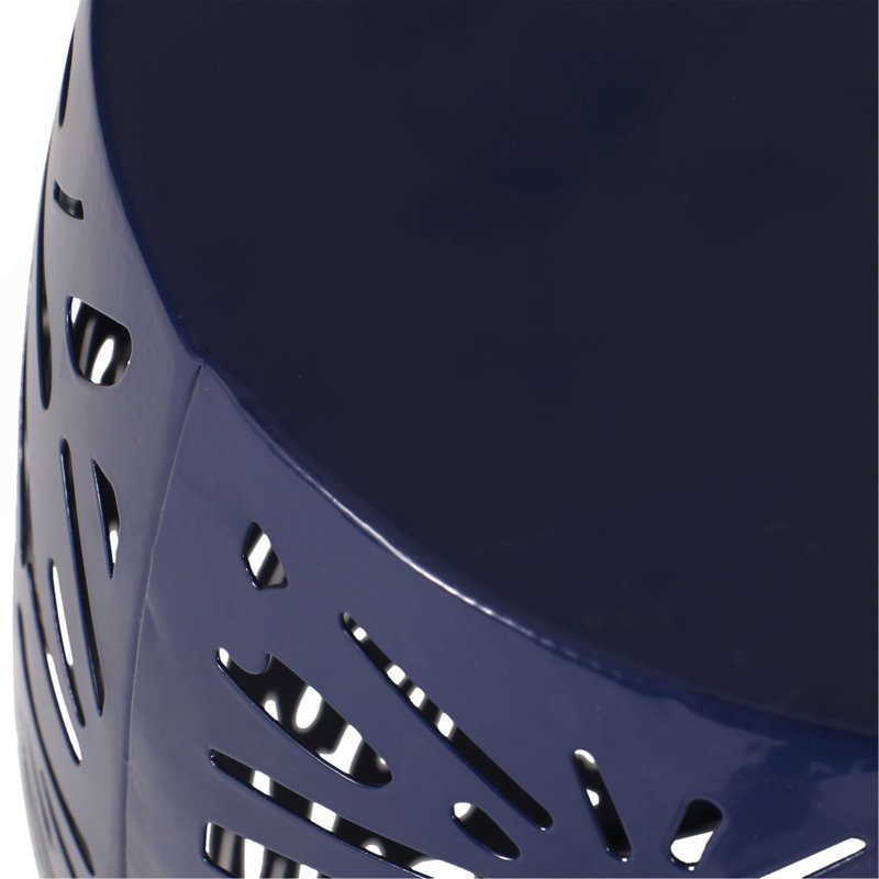 Metal End Table -Large, Navy Blue
