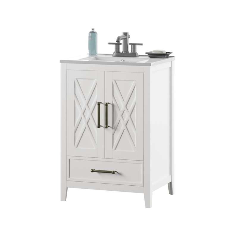 Ensemble de meuble-lavabo simple 24 po Brecken, Blanc
