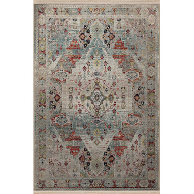 Machine Washable Light Tone Multicolor Traditional Motif Patterned Vintage Decorative Rug
