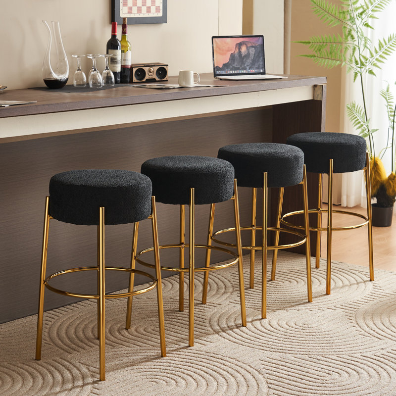 Tabouret de bar Kynlee, Noir, 4, Tabouret de bar (siège d'une hauteur de 30 po)