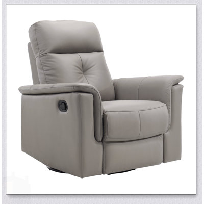Fauteuil coulissant inclinable et pivotant en cuir latte, confort moderne pour les salons avec mouvement à 360 degrés et conception durable