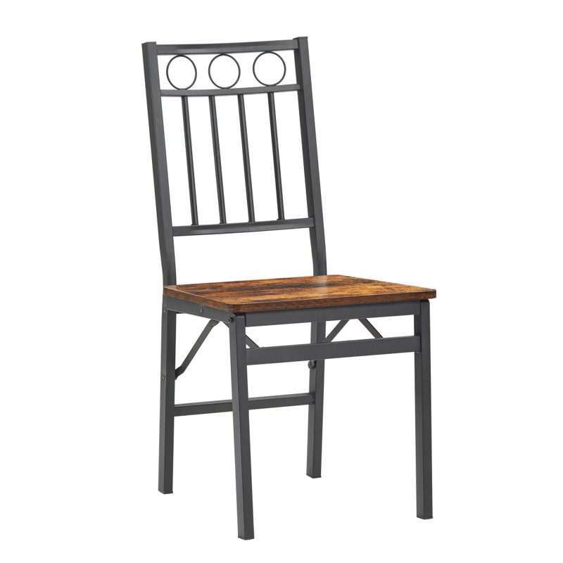 Chaise rétro pliante en métal et bois