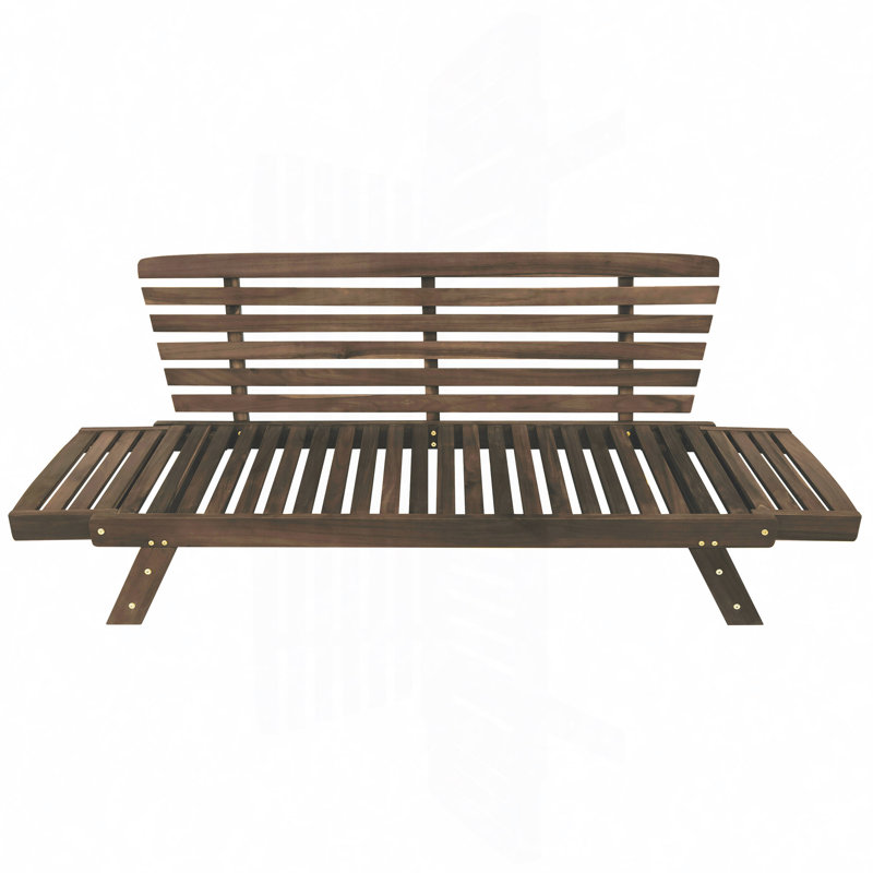 Canapé de patio réglable en bois, Beige, Brun
