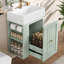 Meuble-lavabo moderne de 20 pouces avec lavabo en céramique, armoire de rangement, tiroir, tablette latérale et poignée dorée pour les petites salles de bain