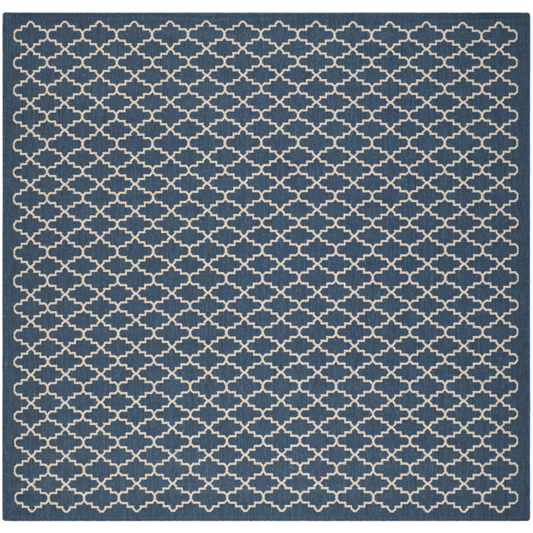 Joyner Looped/Hooked Navy/Beige Indoor/Outdoor Rug