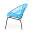 Fauteuil d'extérieur élégant avec cadre en fer de teinte bleue