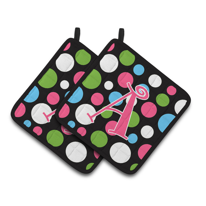 Caroline's Treasures Polka Dots Polyester Potholder, A
