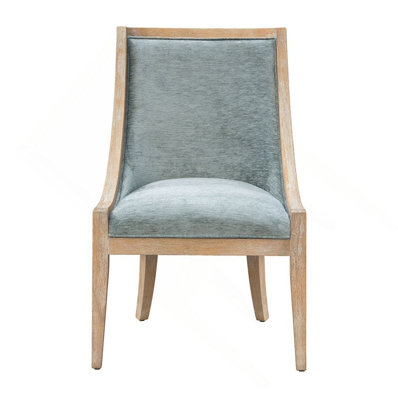 Chaise rembourrée avec garniture cloutée, Polyester gris