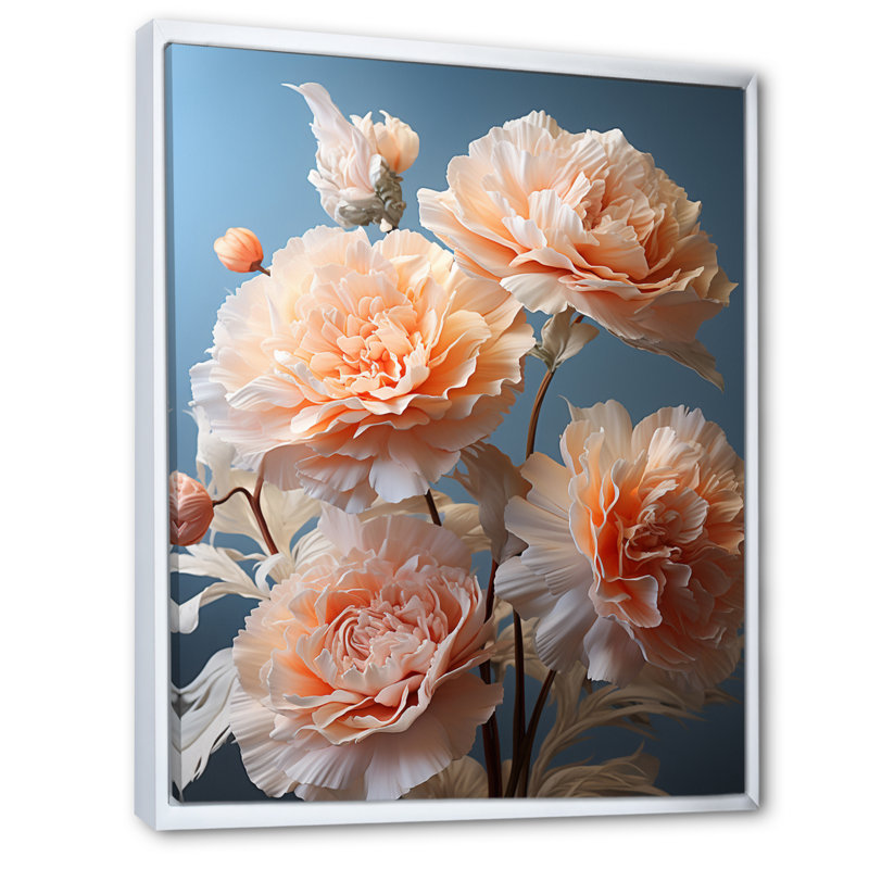 Oeillets fantaisistes de Yermek, impression sur toile encadrée, H 40 po x l 30 po x P 1,5 po, Cadre flottant blanc
