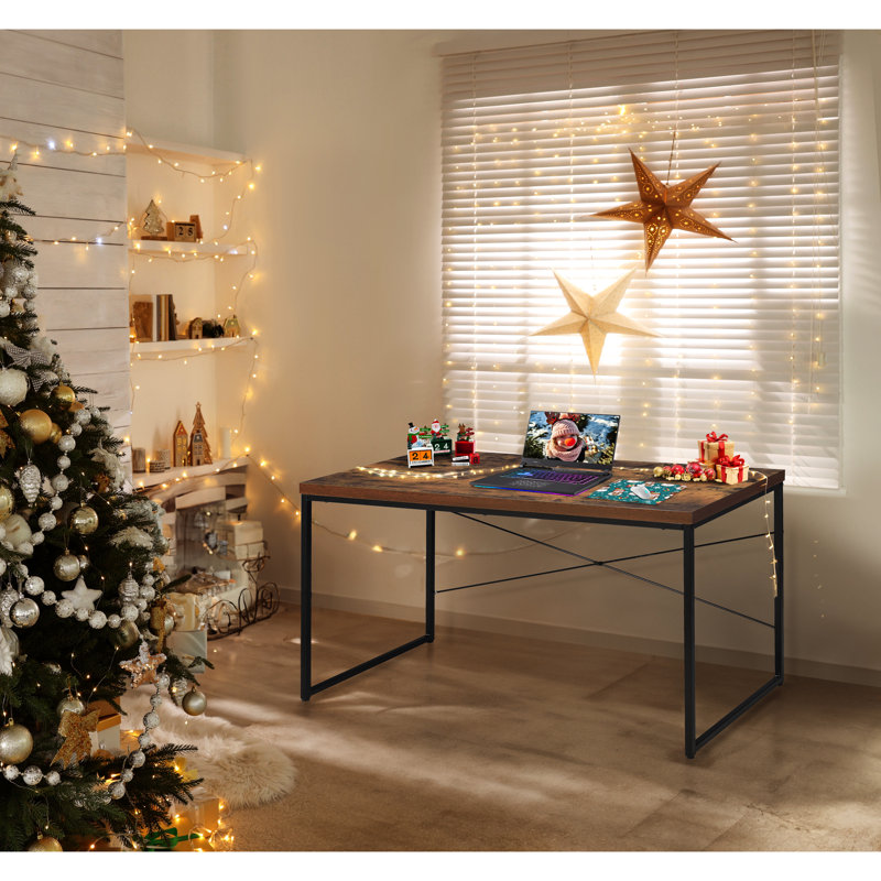 s Bureau d'écriture en chêne patiné avec structure noire - table avec pieds thermolaqués Choice