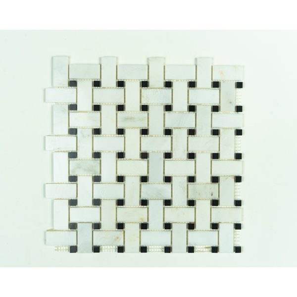 BLACK & WHITE BASKETWEAVE MARBLE MOSAIC (11 SHEETS PER BOX)