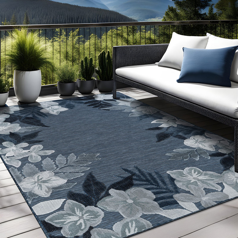 Tapis floral d'intérieur pour l'extérieur, Rectangle 10' x 14'