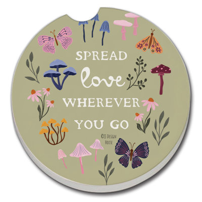 Dakota Fields Spread Love Single Car Coaster for Vehicle Cup Holder