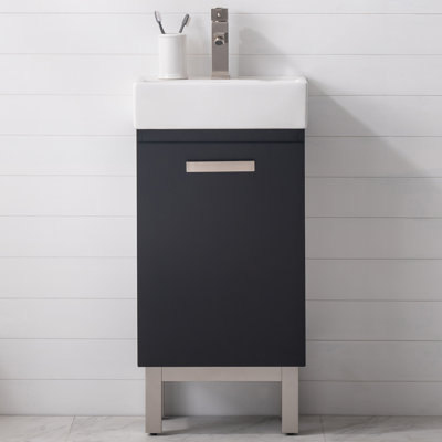 Jarrettsville 16.5'' Single Bathroom Vanity with Porcelain Top