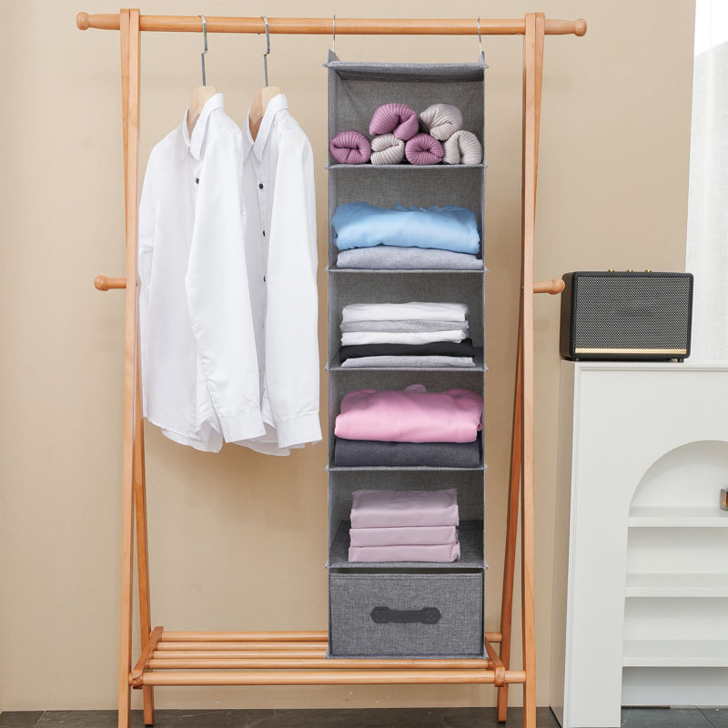 Grand organisateur suspendu pour chandails de garde-robe, Grey + Drawer