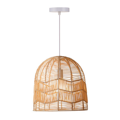 Newberg 1 - Light Natural Rattan Single Pendant