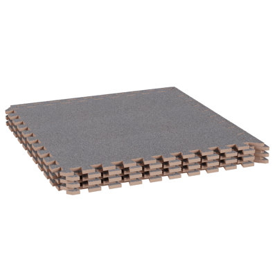 Ensemble de carreaux de sol en mousse 6 pièces - Rembourrage en mousse EVA avec tapis moelleux pour l'exercice, le yoga, la salle de jeux, le garage ou le sous-sol de Stalwart (gris)