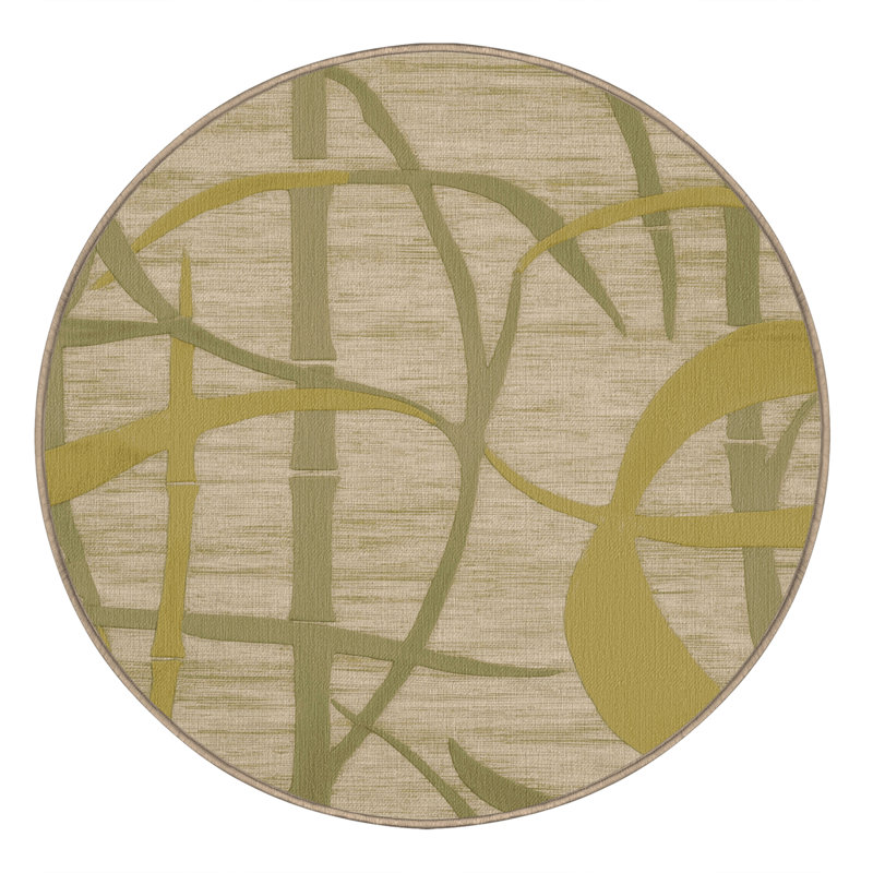 Tapis abstrait lavable à la machine, Rond 7 pi