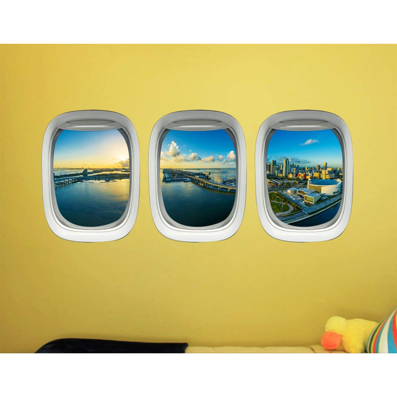 Adhésif décoratif "miami" pour chambre à coucher-avion pour fenêtre horizon 