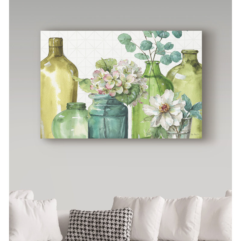« mixed verts xlix », reproduction de peinture à l’acrylique sur toile tendue, H 30 po x l 47 po x P 2 po