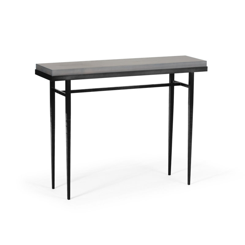 Wick Console Table, Black, 32" H x 42" W x 11.5" D, Gray