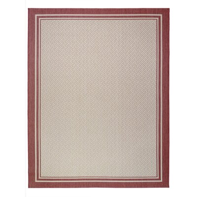 Gertmenian Paseo Soroa Red/Beige Classic Border Indoor/Outdoor Flatweave Area Rug -  47292